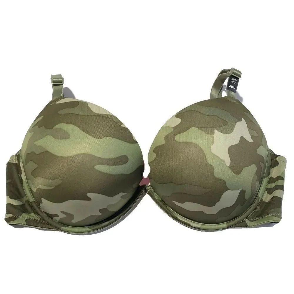 Victorias Secret Pink Super Push Up Bombshell padded bra camouflage 34C LAST ONE